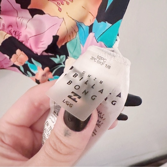 Billabong Tropic Time Reversible Plunge Bikini Top Floral V Neck Swimwear - Picture 5 of 8